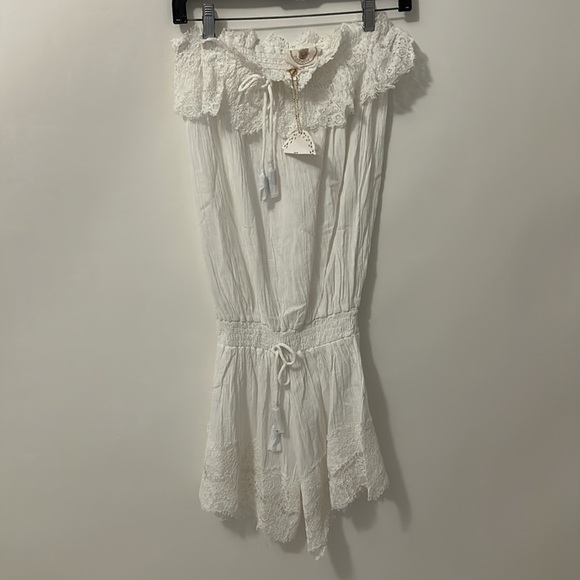 Muche Muchette Bounty White Lace Trim Romper - Picture 3 of 10